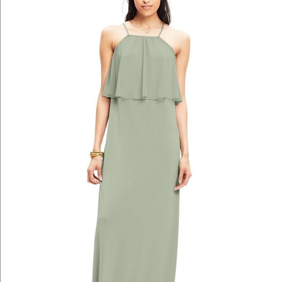 Twobirds sage green maxi bridesmaid dress small - Picture 3 of 8